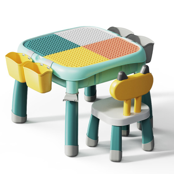 
Feile multifunctional building block table baby children's toys large particle table boys and girls children's day gift