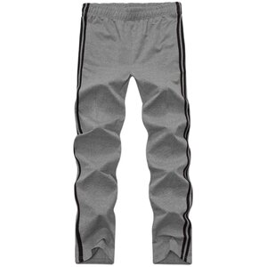 
Three-bar sports pants for men loose straight-leg casual sweatpants pure cotton striped middle school knitted pants plus size pants