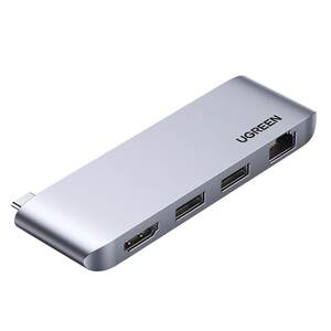 
Green Network Expand Dock Expand USB Splitter Hub Hub Expand HDMI Screen Projection Network Cable Converter Adapter Computer Accessories Applicable Typec Interface Thunder 3 Laptop Tablet