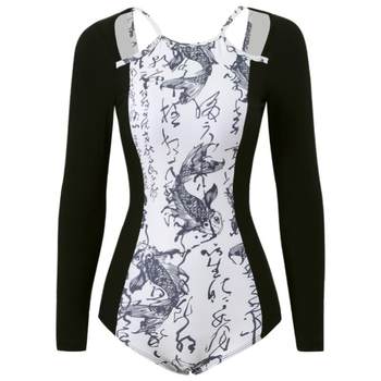 Women's one-piece swimsuit soaking in hot springs and beach vacation swimming
