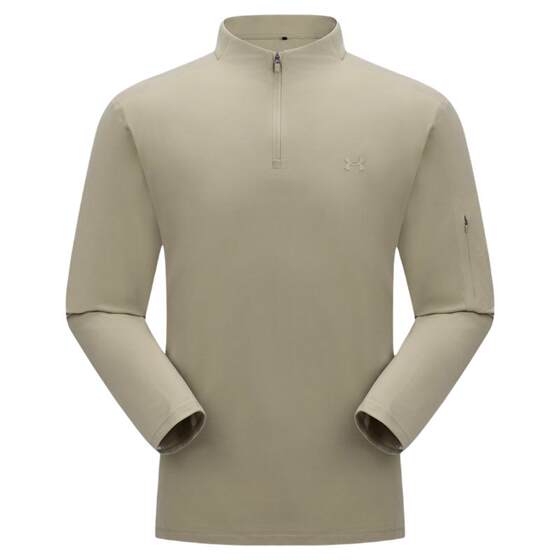 
Under Armor UA official men's long-sleeved stand-collar T-shirt spring and autumn half-zip sports and leisure inner warm base layer shirt