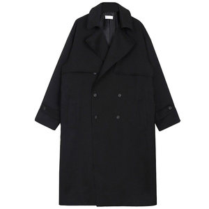 
Men's trench trench coat, mid-length, simple, casual, British style, double-breasted, spring and autumn, knee-high, loose, high-end coat