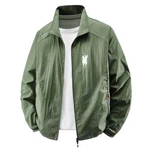 
Paul's new men's thin fishing sun protection jacket with stand collar outdoor three-proof loose large size casual jacket for men