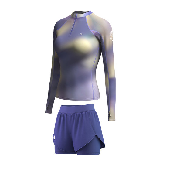 
TOSWIM split swimsuit 26 new hot spring seaside vacation sunscreen long-sleeved shorts suit women's large size slightly fat