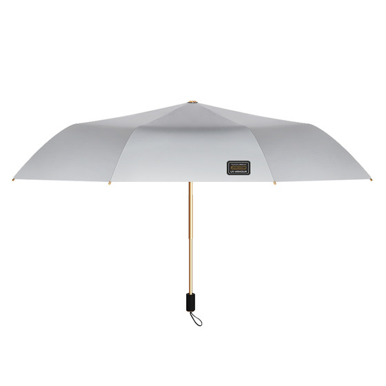 Titanium silver double -layer vinyl sun umbrella shading super strong sunscreen and anti -ultraviolet female folding and rainy rain two -usable umbrella UPF50+