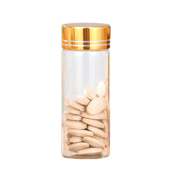 New transparent small glass bottle with lid for medicinal powder capsules