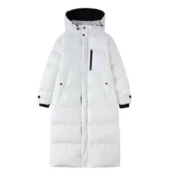 
Mid-length knee-high hooded down jacket for women trendy Jingxuan