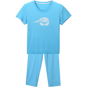 
Little Blue Elephant hinos adult nude sweat-wicking underwear for men and women blue short-sleeved pajamas indoor home wear set