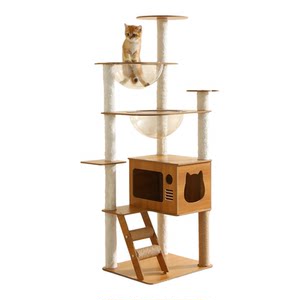 
Cat climbing frame multi-layer cat nest cat tree integrated cat scratching post ladder household cat shelf space capsule small apartment does not occupy an area