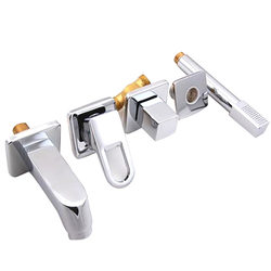 All-copper three- or four-piece set of wall-mounted split faucets