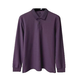 
POLO shirt, long-sleeved T-shirt, men's solid color business casual spring and autumn new mercerized cotton high-end versatile T-shirt top