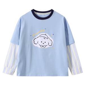 
Ueki [puppy fake two pieces] boys T-shirt children's long-sleeved T-shirt medium and large children's 2026 spring new children's clothing
