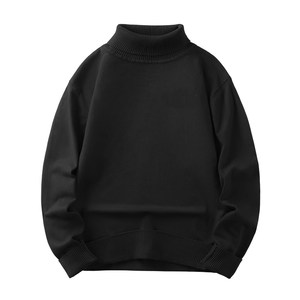 
Jeanswest's black turtleneck sweater for men thickened autumn and winter men's warm knitted casual bottoming shirt