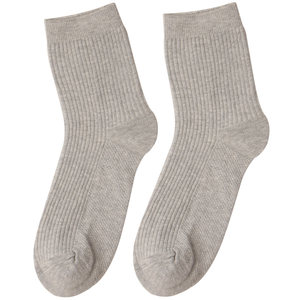 Men's middle tube cotton cotton male socks spring and autumn and winter thick cotton thick warm cotton socks business black and white gray solid color middle waist socks