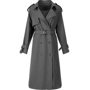 
LAGOGO capable lapel windbreaker for women Lagugu Spring and Autumn New Gray Series High-end Ragshou Sleeve Jacket