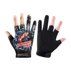Fishing gloves for men in summer thin three-finger anti-slip and anti-thorn outdoor professional lure flying, knocking, fish, rub bait and pull bait
