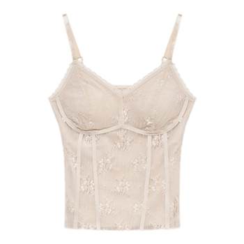 
Eryang design French lace lace chest pad suspender vest for women wearing slim and beautiful back lingerie
