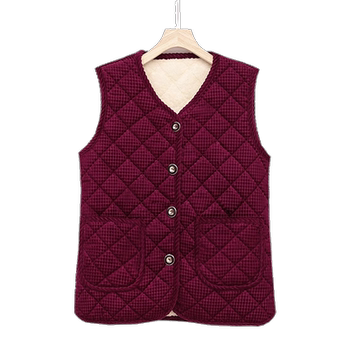 Mom's new winter style velvet thickened vest cotton coat
