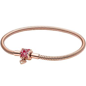 Pandora Pandora Ole Shining Hand Painted Love Snake Bone Chain Bracelet Rose Gold
