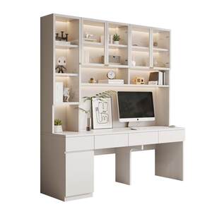 
Pamedi double computer desk bookshelf and bookcase integrated combination economical desk simple children's study table