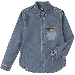 
Lee standard version lapel retro dark blue men's long-sleeved denim shirt casual trend LMT0108066DE