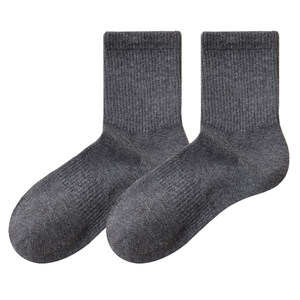 
100% cotton socks men's pure cotton spring mid-calf socks 10A antibacterial and deodorant men's cotton black sports socks