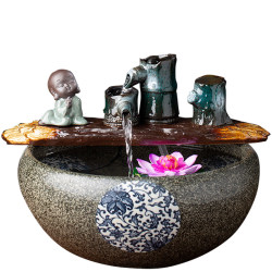 Flowing water ceramic fish tank water circulation housewarming feng shui water pump
