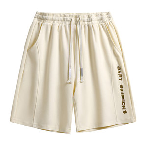 
The Simpsons shorts 2026 new American retro heavyweight five-point pants high-end letter print shorts for men