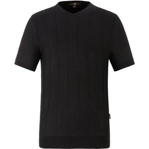 
[811 Series] LAMPO/Blue Leopard men's knitted silk cashmere black V-neck short-sleeved sweater cashmere sweater