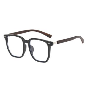 
Black frame large frame glasses for myopia men can be equipped with prescription anti-blue light slimming plain frames for women with high-end sense square round
