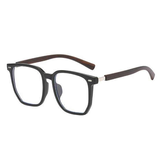 
Black frame large frame glasses for myopia men can be equipped with prescription anti-blue light slimming plain frames for women with high-end sense square round