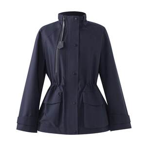 Zezi short windbreaker coat for women loose wide version slim spring and autumn new casual fashion small stand collar coat