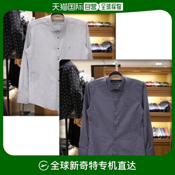 韩国直邮renoma 衬衫 [RENOMA SHIRTS] 拉绒棉迷你格纹修身长袖衬