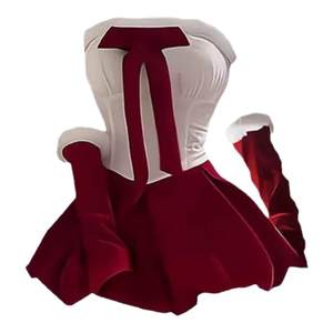 
Christmas clothing atmosphere sexy outfit velvet tube top red dress bud skirt co bunny girl uniform