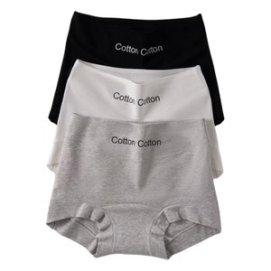 Women's pure cotton cotton girls' markless high waist, belly, flat corners, four corners, base safety pants, shorts antibacterial