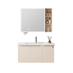 Honeycomb aluminum bathroom cabinet ceramic integrated basin
