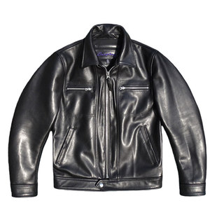 
Brad Pitt model! Pakistan imported stiff cowhide leather jacket men's lapel slim leather jacket