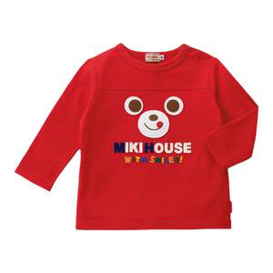 Mikihouse children's cartoon long -sleeved T -shirt spring autumn new male and female baby casual printed bottom shirt
