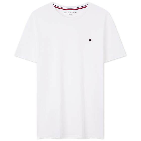 Tommy25 new autumn and winter men's pure cotton embroidered round neck bottoming casual commuting multi-color short-sleeved T-shirt