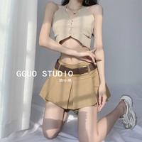 Сексуальная цветная летняя юбка в складку, мини-юбка, в американском стиле, высокая талия, А-силуэт