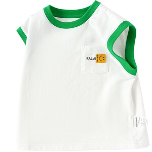 
Balabala children's short-sleeved T-shirt boys and girls pure cotton vest summer new children's clothing baby white top