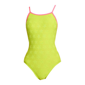 
2025 new contrasting star racing swimsuit women's professional sports training triangular one-piece swimsuit swimming pool
