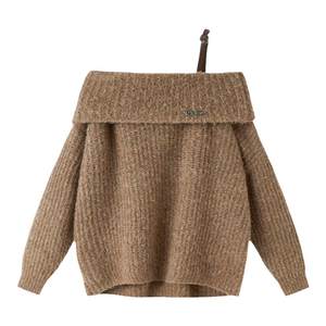 
[Clearout Special] DIDDI MODA Lazy Style One Shoulder Sweater Single Shoulder Strap Pullover Loose and Slim for Autumn and Winter