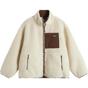 
Li Ning Jacket Women's Velvet Jacket Spring and Autumn Windproof Couple Polar Fleece Top Cotton Jacket Windproof Retro Jacket for Men