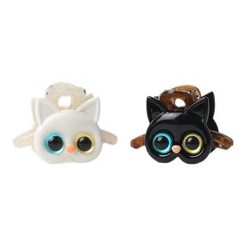 Small black and white pupil cat grabbing the back of the back of the hair accessories personality cute hair grab shark clip card card card
