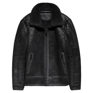 Winter new fur integrated coat male warm casual men plus velvet leather lamb hair collar leather jacket men