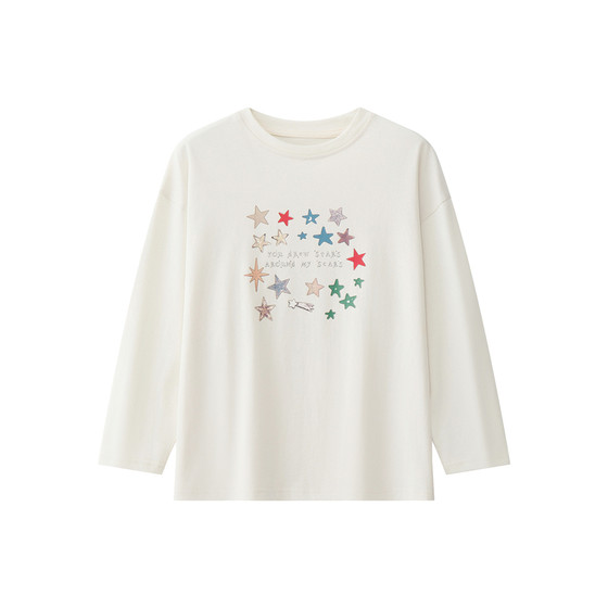 
Shrimp paste hemp boys pure cotton long-sleeved T-shirt spring and autumn 2026 new tops white western style children's bottoming shirt