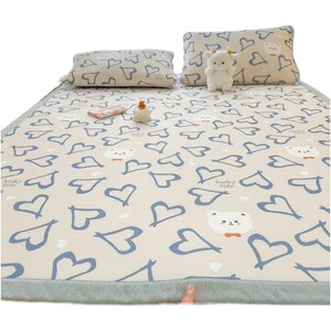 Category A Silk Squal three -piece ice silk mat can be folded in summer washing air -conditioned soft mats summer bed cold pads