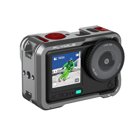 
Flymile sports camera metal rabbit cage is suitable for DJI Action6/5Pro/4 multi-functional expansion frame shadow stone Insta360AcePro2/X5 anti-fall protective shell protective accessories