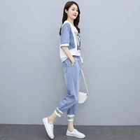 Весенний осенний комплект, летний спортивный костюм для отдыха, джинсы, популярно в интернете, коллекция 2022